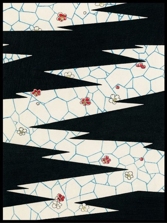 Flowers on a footpath, Watanabe Seitei - Plakat