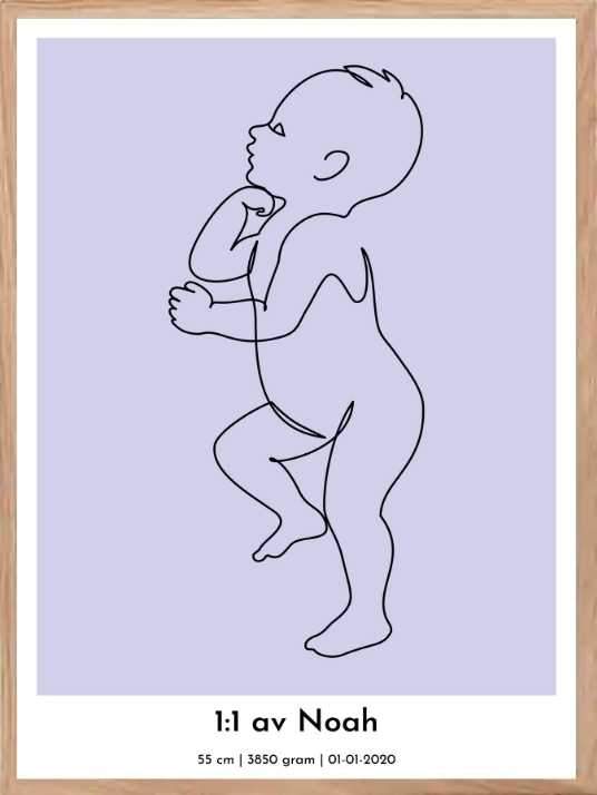 Birth poster with blue background