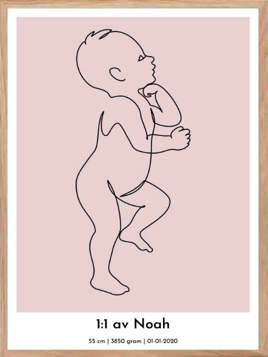 Birthday poster with pink background