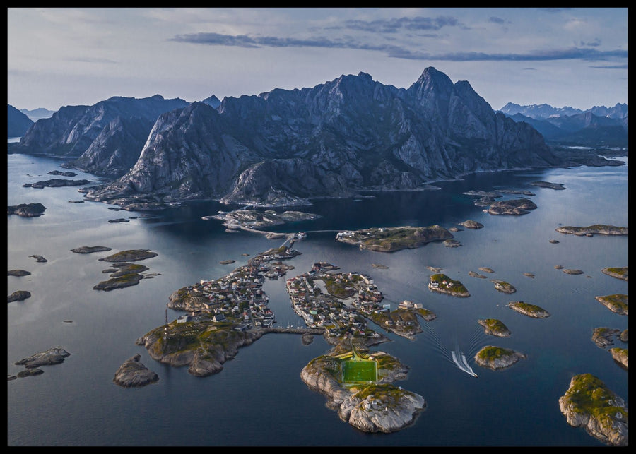 Football field on the edge of the world poster
