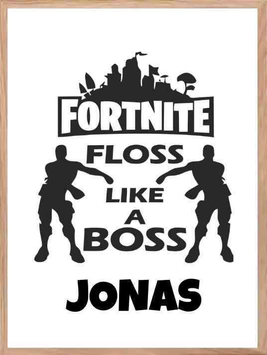 Fortnite plakat med eget navn + Velg design - Plakatbar.no