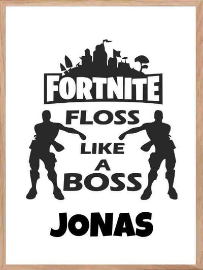 Fortnite plakat med eget navn + Velg design - Plakatbar.no