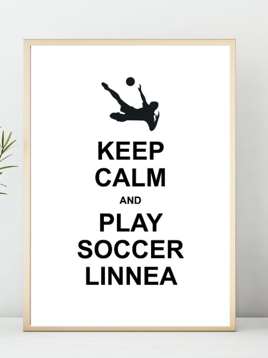 Fotball poster - med eget navn - Plakat - Plakatbar.no