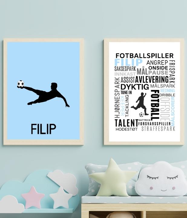 Fotballplakat med eget navn - Plakatbar.no