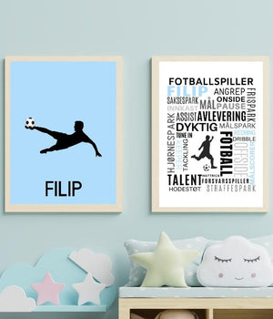 Fotballplakat med eget navn - Plakatbar.no