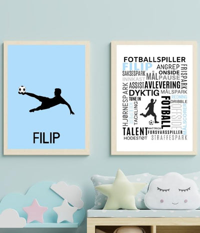 Fotballplakat med eget navn - Plakatbar.no