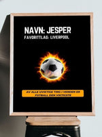 Fotballplakat med eget navn og favorittlag - Plakatbar.no