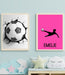 Fotballplakat med eget navn - rosa - Plakatbar.no