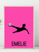 Fotballplakat med eget navn - rosa - Plakatbar.no