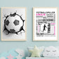 Fotballspilleren - Plakat med fotballord og eget navn i rosa - Plakatbar.no
