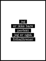 Fotballtrener - Jeg er ikke bare perfekt Plakat - Plakatbar.no