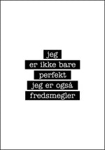 Fredsmegler - Jeg er ikke bare perfekt Plakat - Plakatbar.no