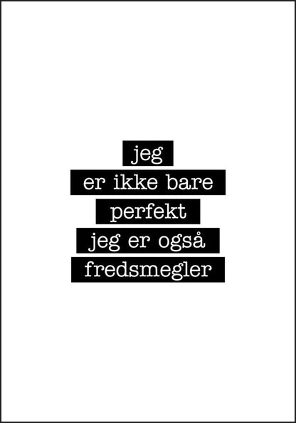 Fredsmegler - Jeg er ikke bare perfekt Plakat - Plakatbar.no