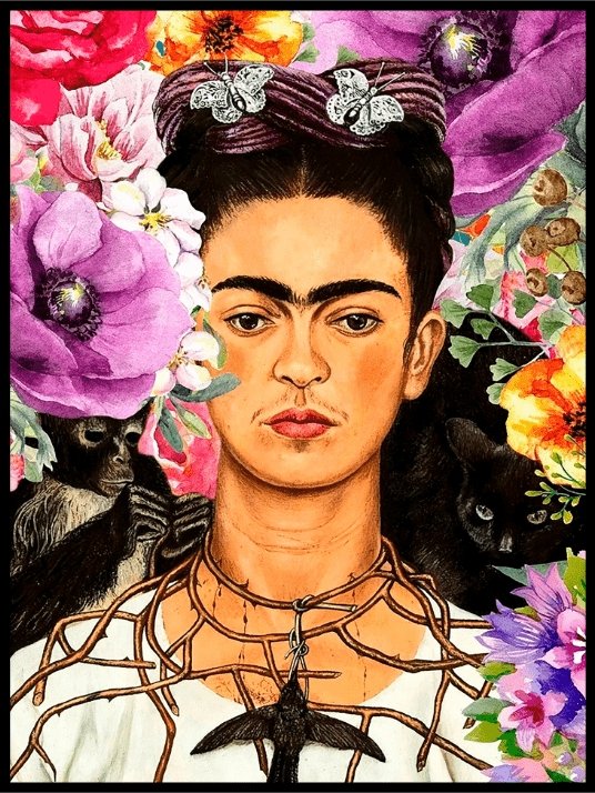 Frida Kahlo - Flower Poster - Plakatbar.no