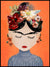 Frida Kahlo (Oransje) Plakat eller Lerret - Plakatbar.no