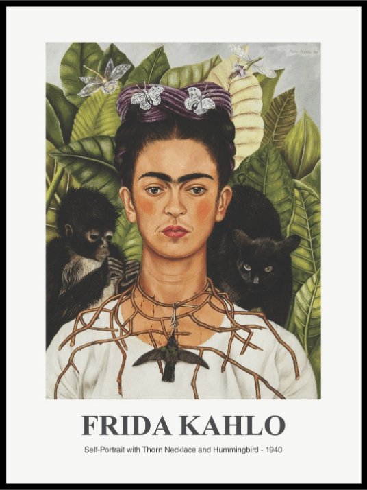 Frida Kahlo - Self Portrait Art Poster - Plakatbar.no