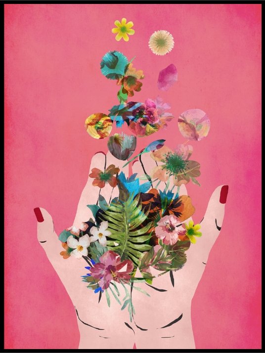 Frida's Hands (Rosa) Plakat eller Lerret - Plakatbar.no
