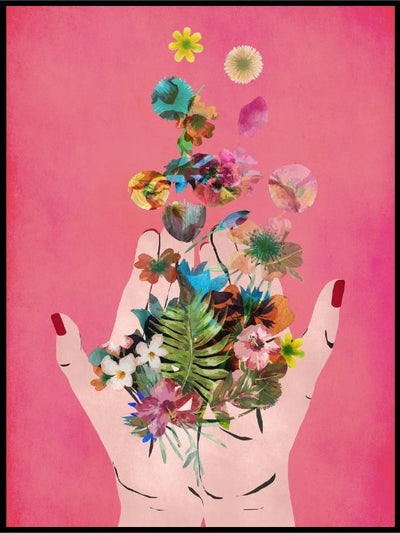 Frida's Hands (Rosa) Plakat eller Lerret - Plakatbar.no