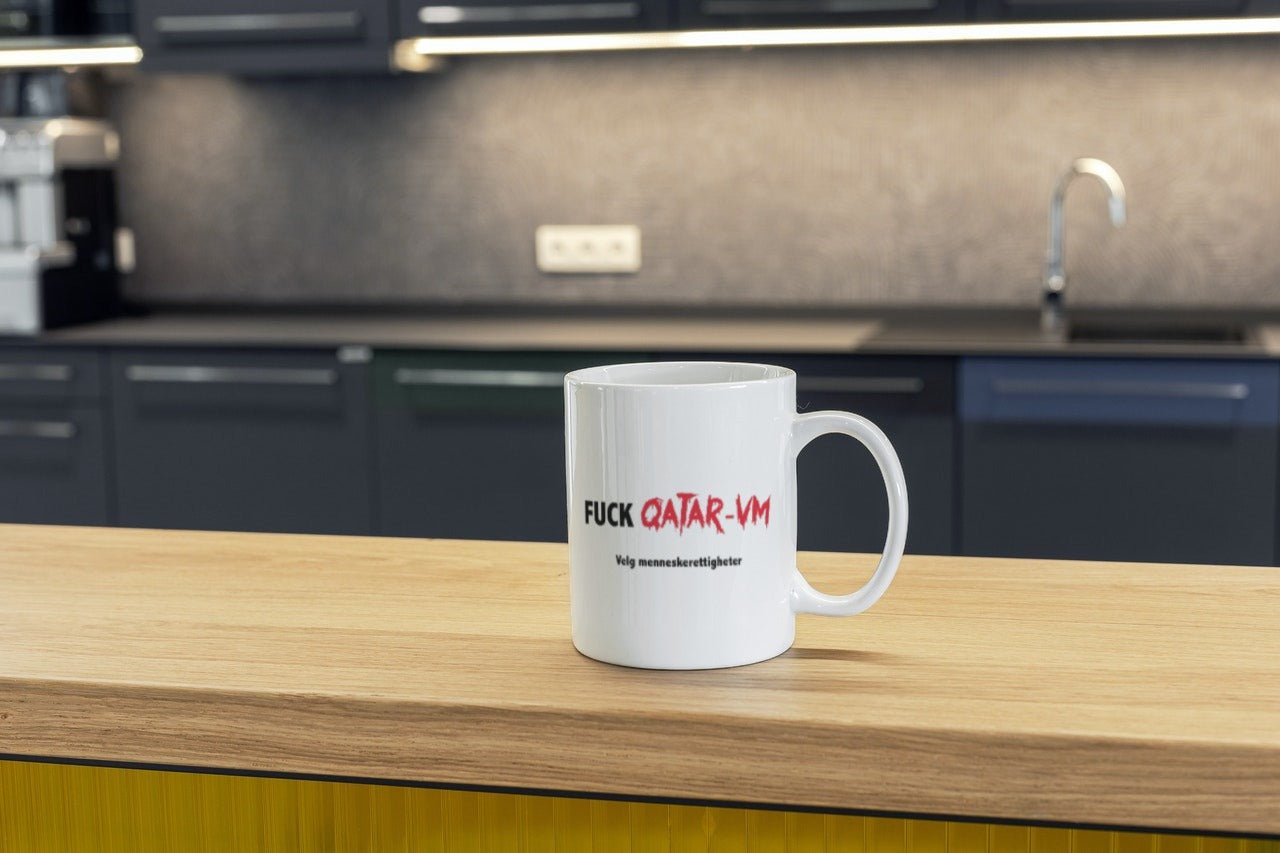 Fuck Qatar VM - krus - Plakatbar.no