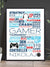Gamer word poster - med eget navn - Plakatbar.no