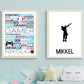Gamer word poster - med eget navn - Plakatbar.no