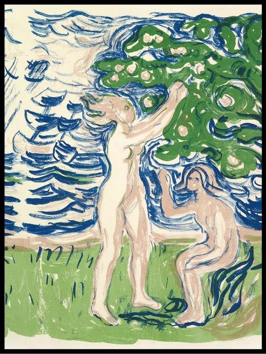 Piger plukker æbler, Edvard Munch - Plakat
