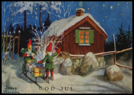 God jul - Retro juleplakat - Jenny Nystrøm - Plakatbar.no