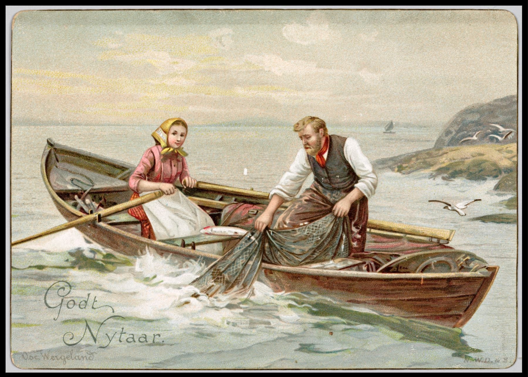 "Godt nytaar" av Oscar Wergeland - plakat eller lerret - Plakatbar.no