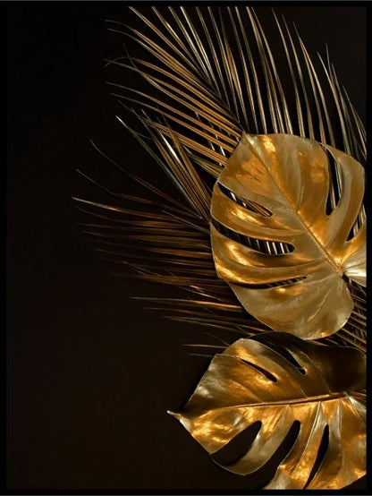 Gold leaves plant tropical - Poster - Plakatbar.no