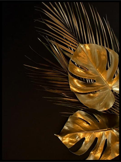 Gold leaves plant tropical - Poster - Plakatbar.no