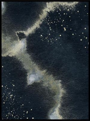 Gold & Navy Starry Night - Plakat - Plakatbar.no