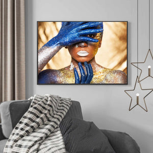 Golden blue model Plakat - Plakatbar.no