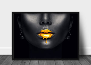 Golden lips - poster - Plakatbar.no