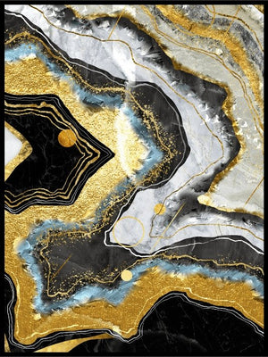 Golden Luxury Watercolor Poster - Plakatbar.no