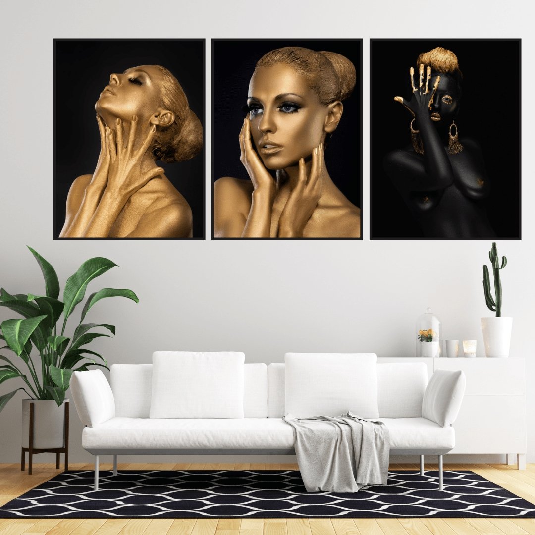 Golden Woman's Face 02. Art concept Poster - Plakatbar.no