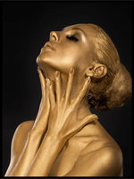 Golden Woman's Face. Art concept Poster - Plakatbar.no