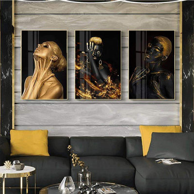 Golden Woman's Hand Face - Plakatbar.no