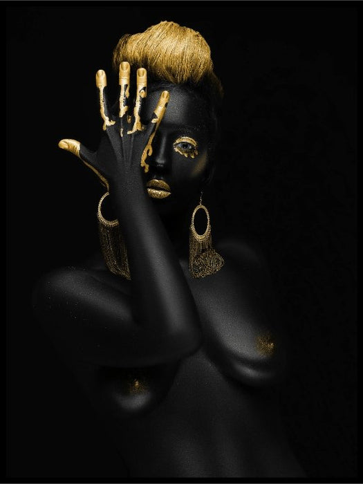 Golden Woman's Hand Face - Plakatbar.no