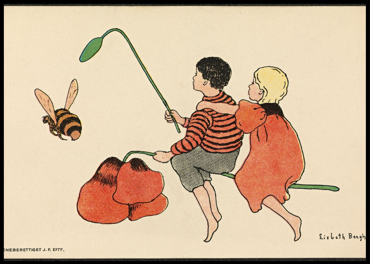 Gutten, jenten og bien- Lisbeth Berg plakat - Plakatbar.no