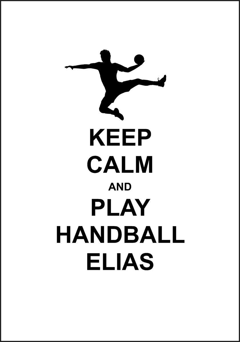 Håndball Gutt - med eget navn - Plakat - Plakatbar.no