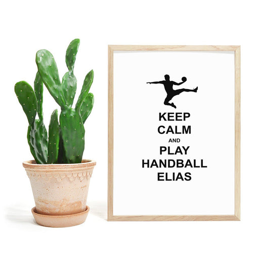 Håndball Gutt - med eget navn - Plakat - Plakatbar.no