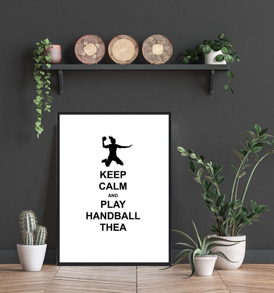 Håndball Jente - med eget navn - Plakat - Plakatbar.no