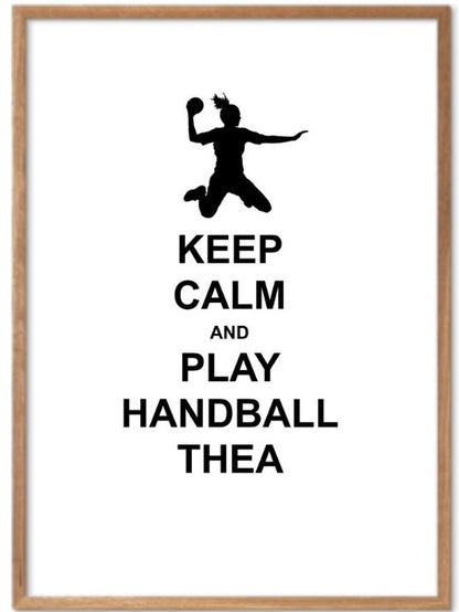 Håndball Jente - med eget navn - Plakat - Plakatbar.no