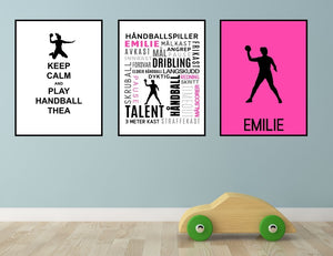 Håndball - ordplakat til jente - Plakatbar.no