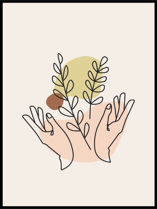 Hands line art poster - Plakatbar.no