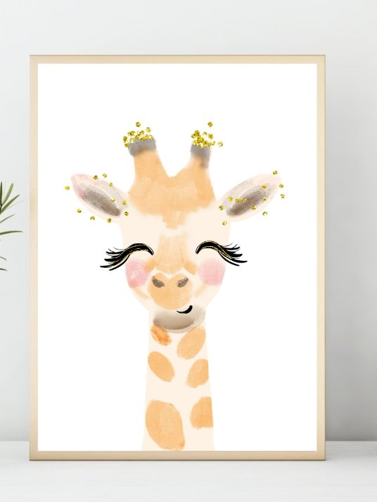 Håndtegnet babygiraff - plakat - Plakatbar.no