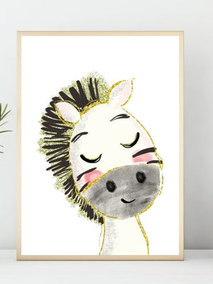 Håndtegnet babyzebra - plakat - Plakatbar.no
