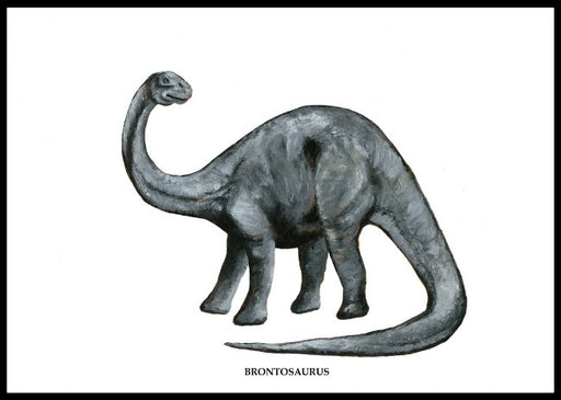 Håndtegnet dinosaur til barnerom - Brontosaurus - Design av Hugøy - Plakatbar.no