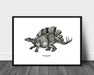 Håndtegnet dinosaur til barnerom - Stegosaurus - Design av Hugøy - Plakatbar.no