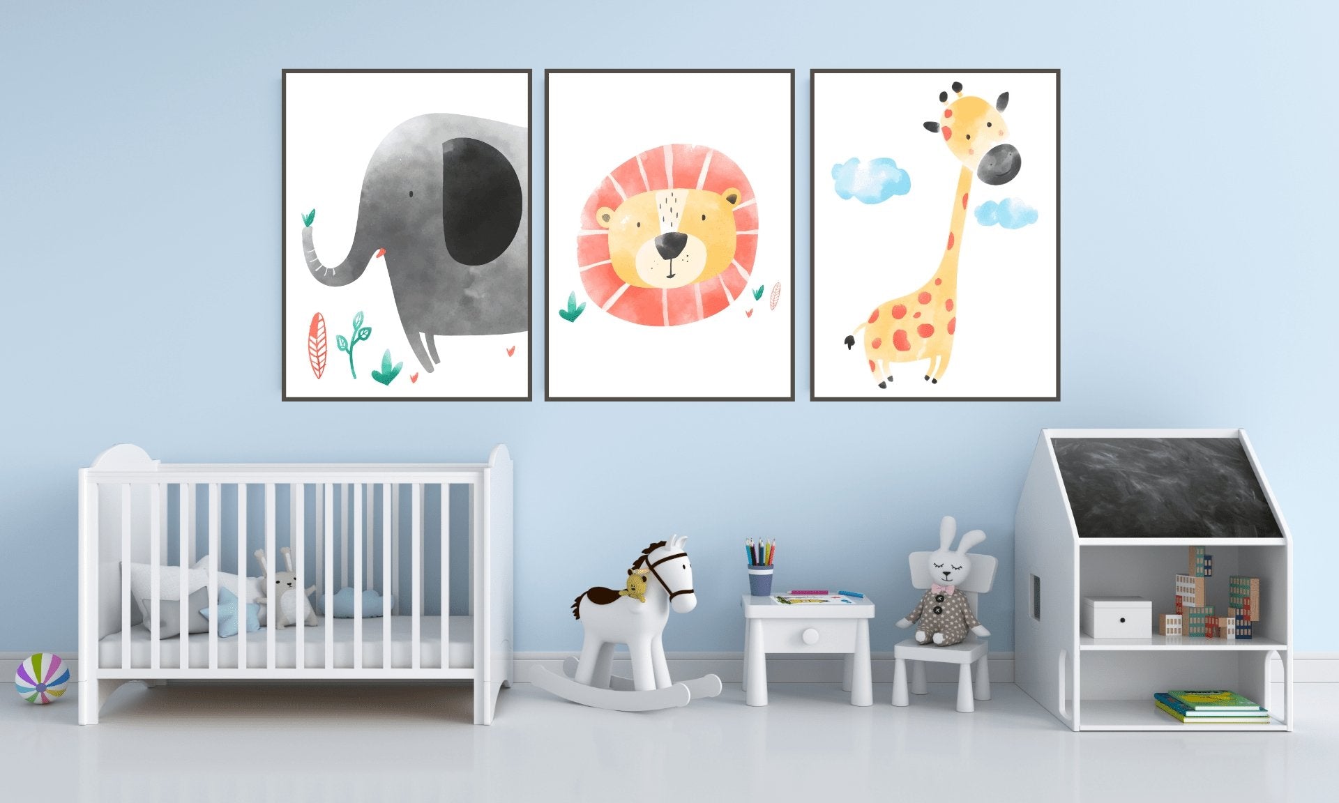 Håndtegnet giraff - plakat til barnerommet - Plakatbar.no